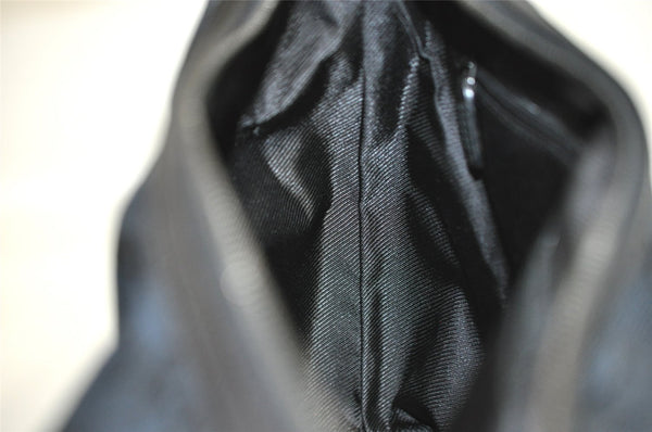 Authentic GUCCI Vintage Shoulder Bag Purse GG Canvas Leather 0013814 Black 7935I