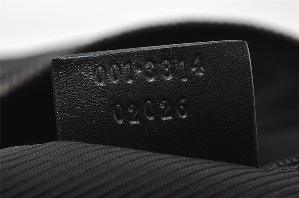 Authentic GUCCI Vintage Shoulder Bag Purse GG Canvas Leather 0013814 Black 7935I