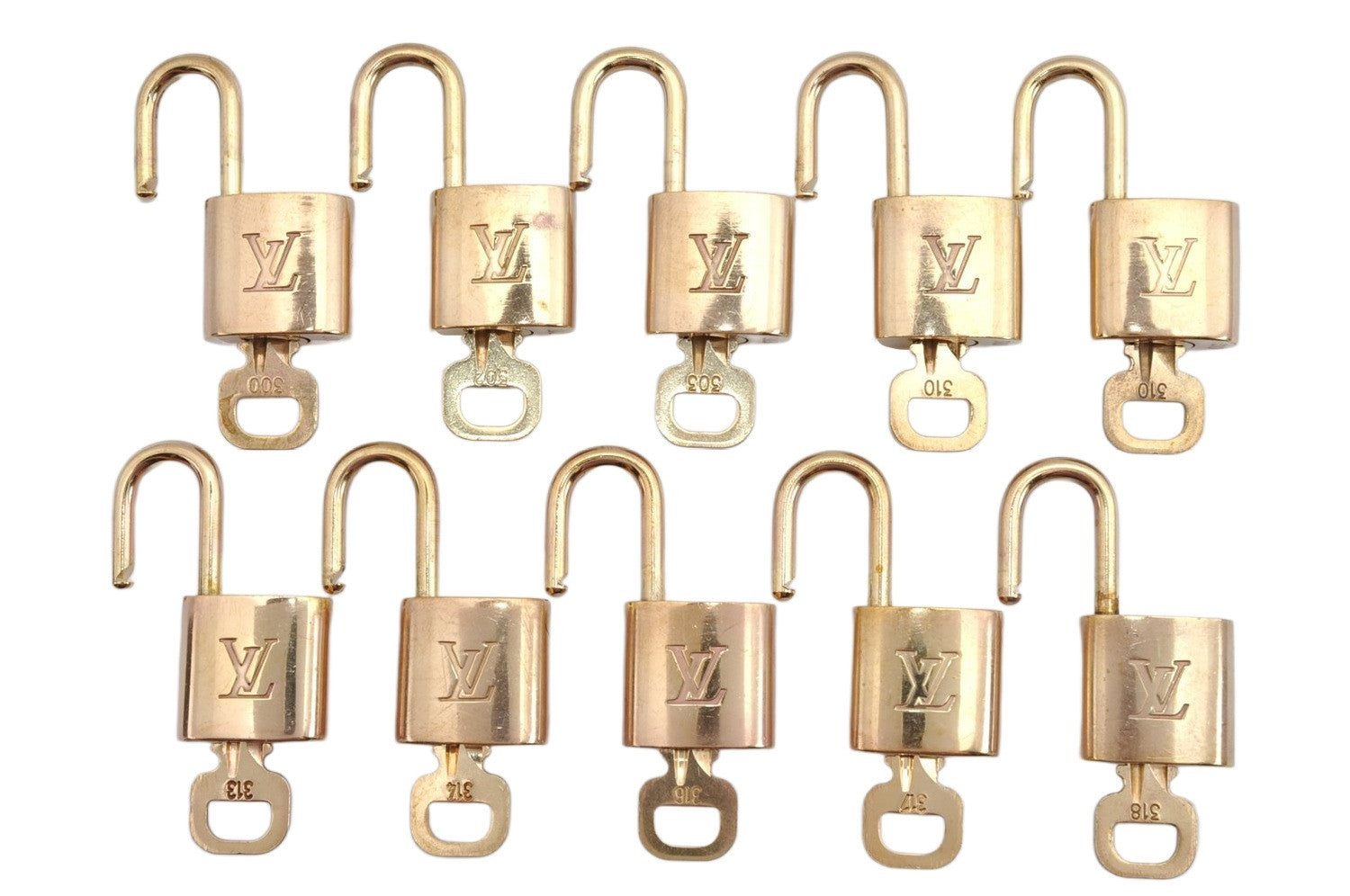 Authentic Louis Vuitton Padlock & Keys 10Set LV 7936J