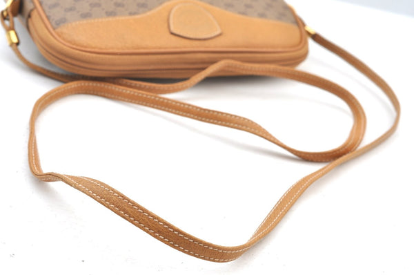 Authentic GUCCI Micro GG PVC Leather Shoulder Cross Body Bag Purse Brown 7937G