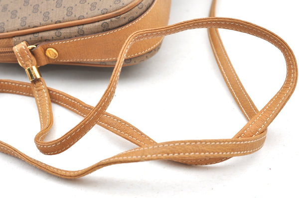 Authentic GUCCI Micro GG PVC Leather Shoulder Cross Body Bag Purse Brown 7937G