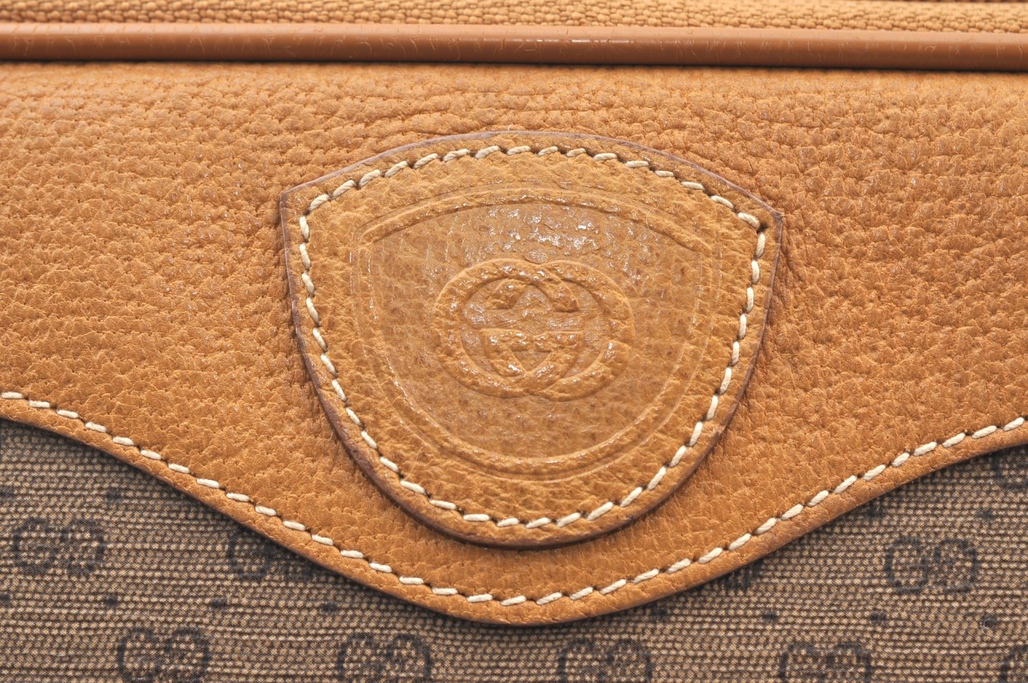 Authentic GUCCI Micro GG PVC Leather Shoulder Cross Body Bag Purse Brown 7937G