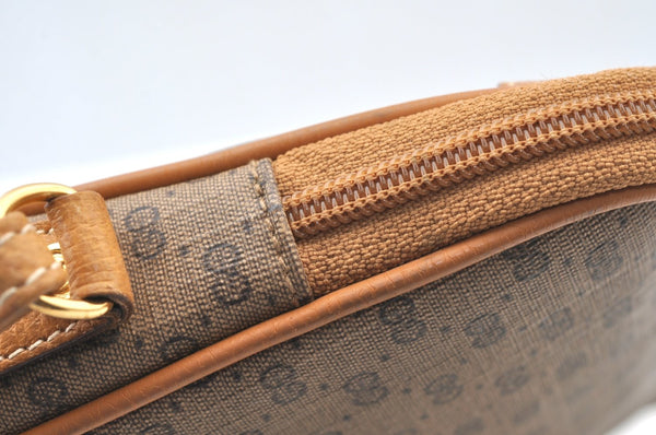 Authentic GUCCI Micro GG PVC Leather Shoulder Cross Body Bag Purse Brown 7937G