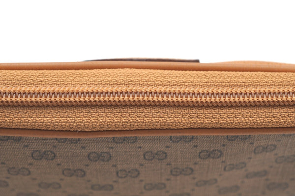 Authentic GUCCI Micro GG PVC Leather Shoulder Cross Body Bag Purse Brown 7937G