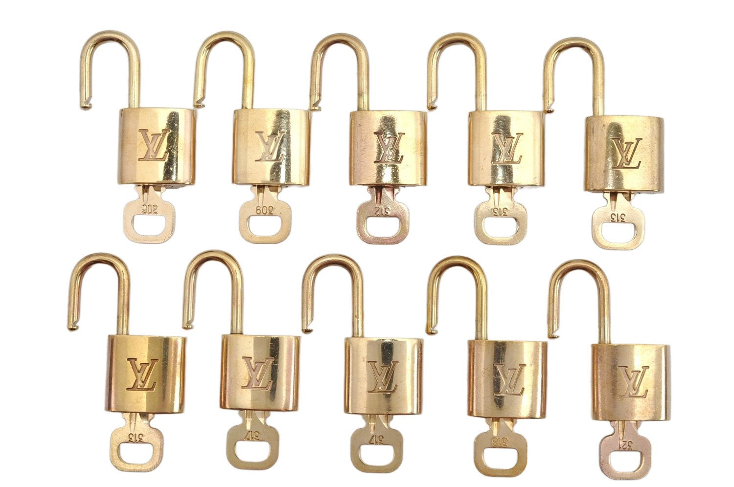 Authentic Louis Vuitton Padlock & Keys 10Set LV 7937J