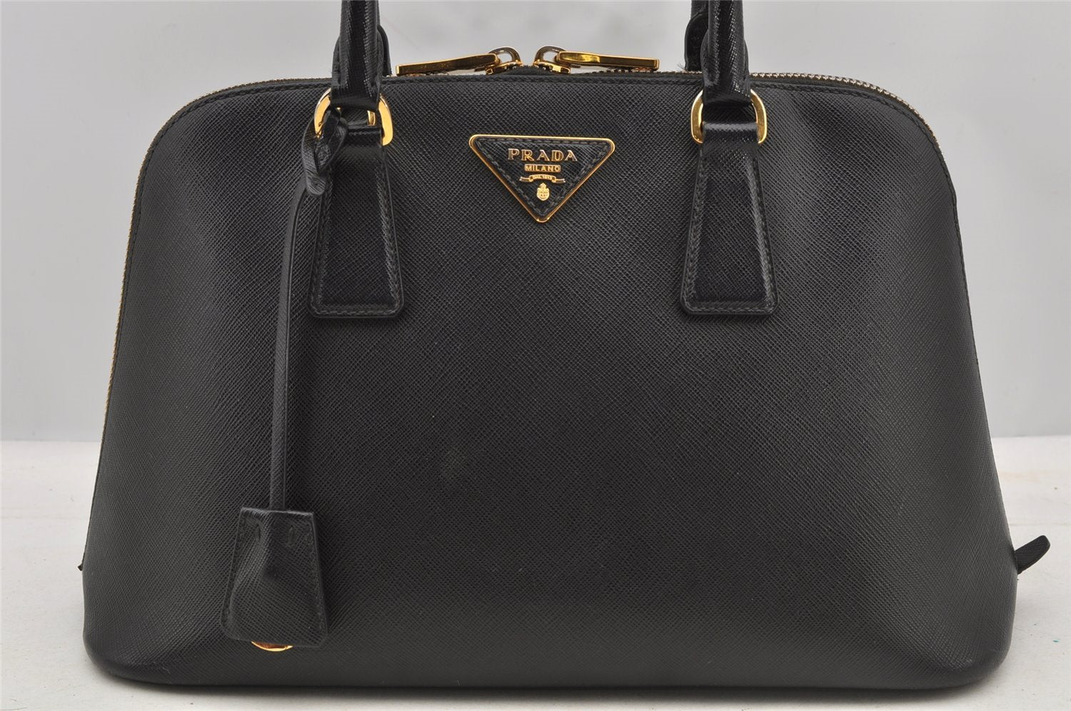 Authentic PRADA Vintage Saffiano Leather 2Way Shoulder Hand Bag Black 7939I