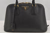 Authentic PRADA Vintage Saffiano Leather 2Way Shoulder Hand Bag Black 7939I