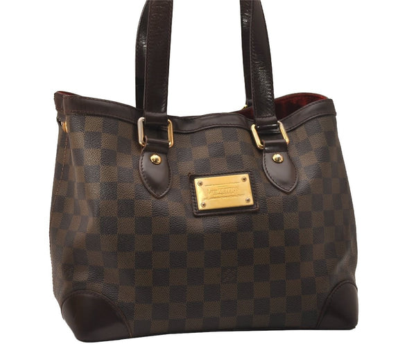 Authentic Louis Vuitton Damier Hampstead PM Shoulder Tote Bag N51205 LV 7941J