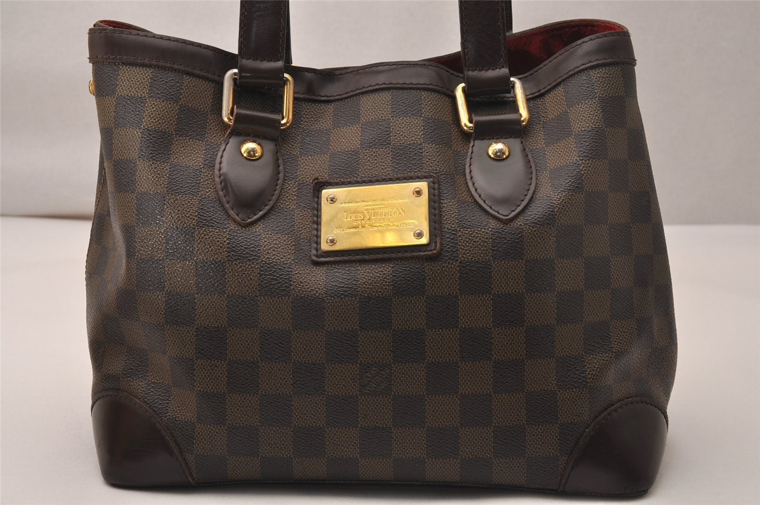 Authentic Louis Vuitton Damier Hampstead PM Shoulder Tote Bag N51205 LV 7941J