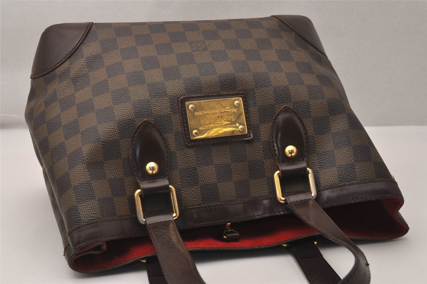 Authentic Louis Vuitton Damier Hampstead PM Shoulder Tote Bag N51205 LV 7941J