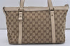 Authentic GUCCI Abbey Shoulder Tote Bag GG Canvas Leather 141470 Brown 7942I