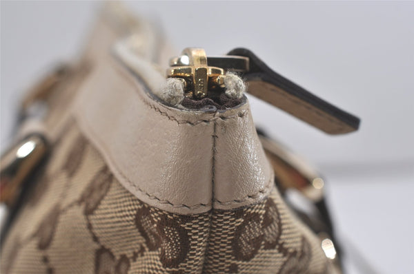 Authentic GUCCI Abbey Shoulder Tote Bag GG Canvas Leather 141470 Brown 7942I