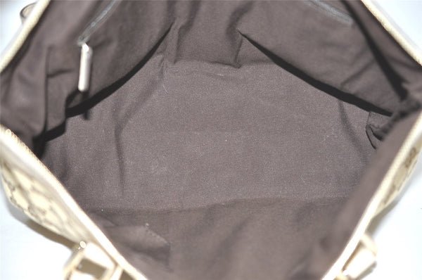 Authentic GUCCI Abbey Shoulder Tote Bag GG Canvas Leather 141470 Brown 7942I