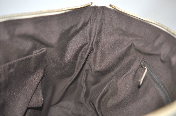 Authentic GUCCI Abbey Shoulder Tote Bag GG Canvas Leather 141470 Brown 7942I