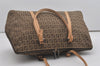 Authentic FENDI Vintage Zucchino Shoulder Hand Bag Canvas Leather Brown 7943I