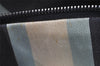 Authentic FENDI Mamma Baguette Shoulder Hand Bag Pures Canvas Leather Navy 7944I