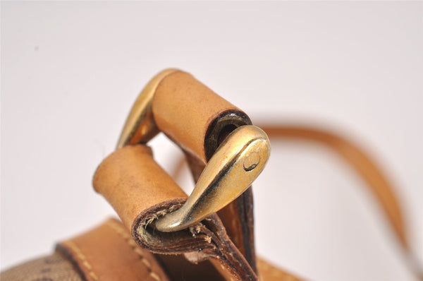 Authentic GUCCI Micro GG PVC Leather Shoulder Cross Bag Purse Brown 7945I