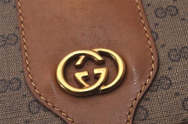 Authentic GUCCI Micro GG PVC Leather Shoulder Cross Bag Purse Brown 7945I
