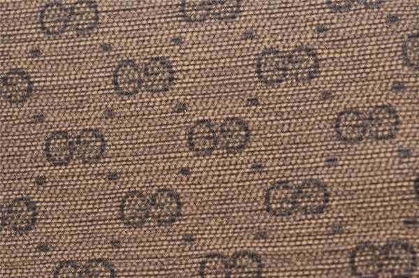 Authentic GUCCI Micro GG PVC Leather Shoulder Cross Bag Purse Brown 7945I