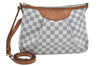 Authentic Louis Vuitton Damier Azur Siracusa PM N41113 Shoulder Bag Junk 7947H