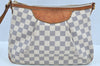 Authentic Louis Vuitton Damier Azur Siracusa PM N41113 Shoulder Bag Junk 7947H