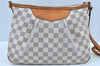 Authentic Louis Vuitton Damier Azur Siracusa PM N41113 Shoulder Bag Junk 7947H