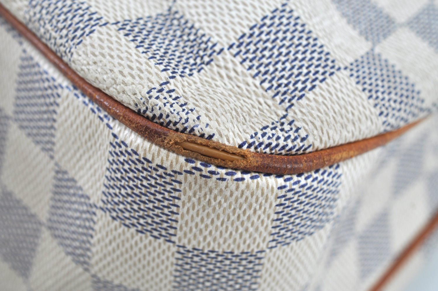 Authentic Louis Vuitton Damier Azur Siracusa PM N41113 Shoulder Bag Junk 7947H