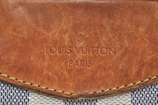 Authentic Louis Vuitton Damier Azur Siracusa PM N41113 Shoulder Bag Junk 7947H