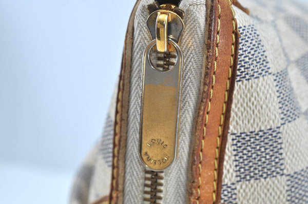 Authentic Louis Vuitton Damier Azur Siracusa PM N41113 Shoulder Bag Junk 7947H