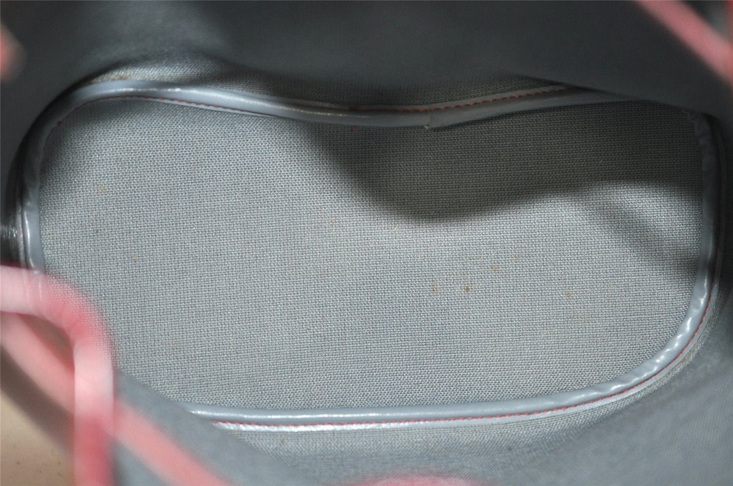 Auth Christian Dior Honeycomb Shoulder Drawstring Bag PVC Leather Bordeaux 7947I