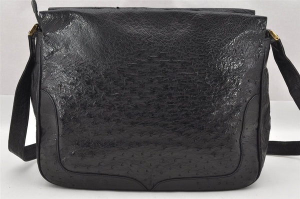 Authentic GUCCI Vintage Shoulder Cross Body Bag Purse Leather Black 7948I