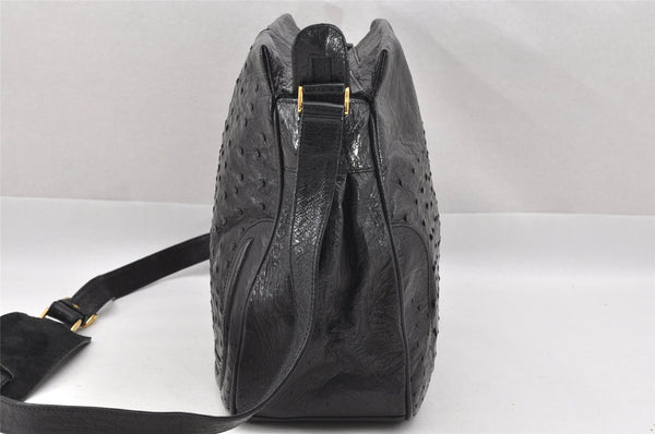 Authentic GUCCI Vintage Shoulder Cross Body Bag Purse Leather Black 7948I