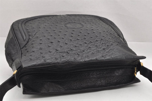 Authentic GUCCI Vintage Shoulder Cross Body Bag Purse Leather Black 7948I