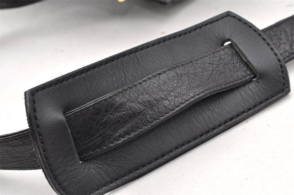 Authentic GUCCI Vintage Shoulder Cross Body Bag Purse Leather Black 7948I