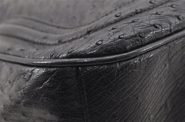 Authentic GUCCI Vintage Shoulder Cross Body Bag Purse Leather Black 7948I