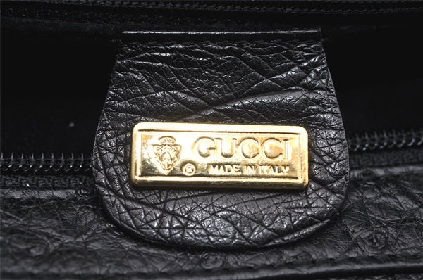 Authentic GUCCI Vintage Shoulder Cross Body Bag Purse Leather Black 7948I