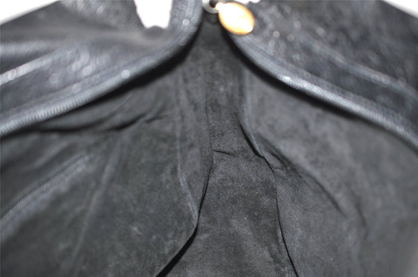 Authentic GUCCI Vintage Shoulder Cross Body Bag Purse Leather Black 7948I