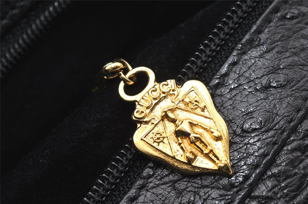 Authentic GUCCI Vintage Shoulder Cross Body Bag Purse Leather Black 7948I