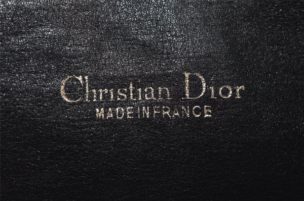 Authentic Christian Dior Trotter Shoulder Bag Purse Canvas Leather Blue 7950J