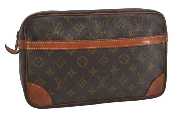 Authentic Louis Vuitton Monogram Compiegne 28 Clutch Hand Bag M51845 LV 7951I