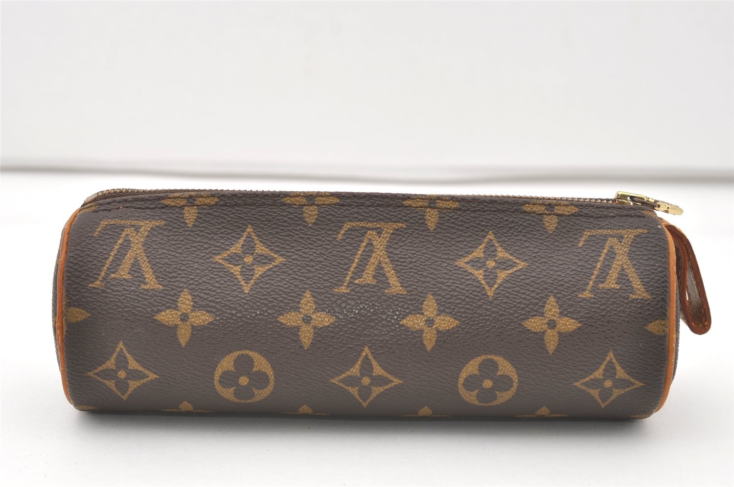 Authentic Louis Vuitton Monogram Trousse Ronde Pen Case Pouch M47630 Junk 7952J