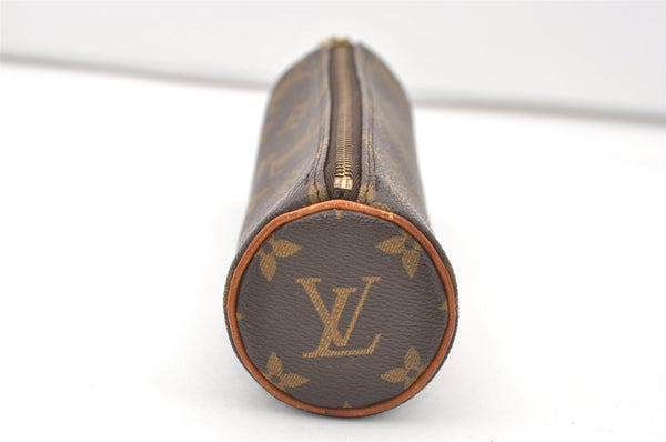 Authentic Louis Vuitton Monogram Trousse Ronde Pen Case Pouch M47630 Junk 7952J