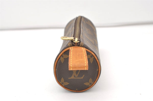 Authentic Louis Vuitton Monogram Trousse Ronde Pen Case Pouch M47630 Junk 7952J