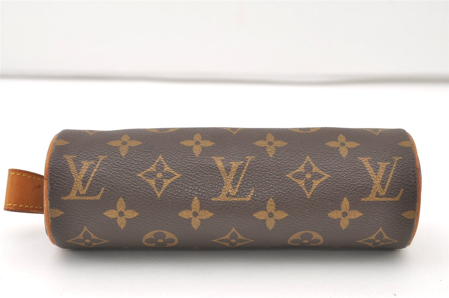 Authentic Louis Vuitton Monogram Trousse Ronde Pen Case Pouch M47630 Junk 7952J