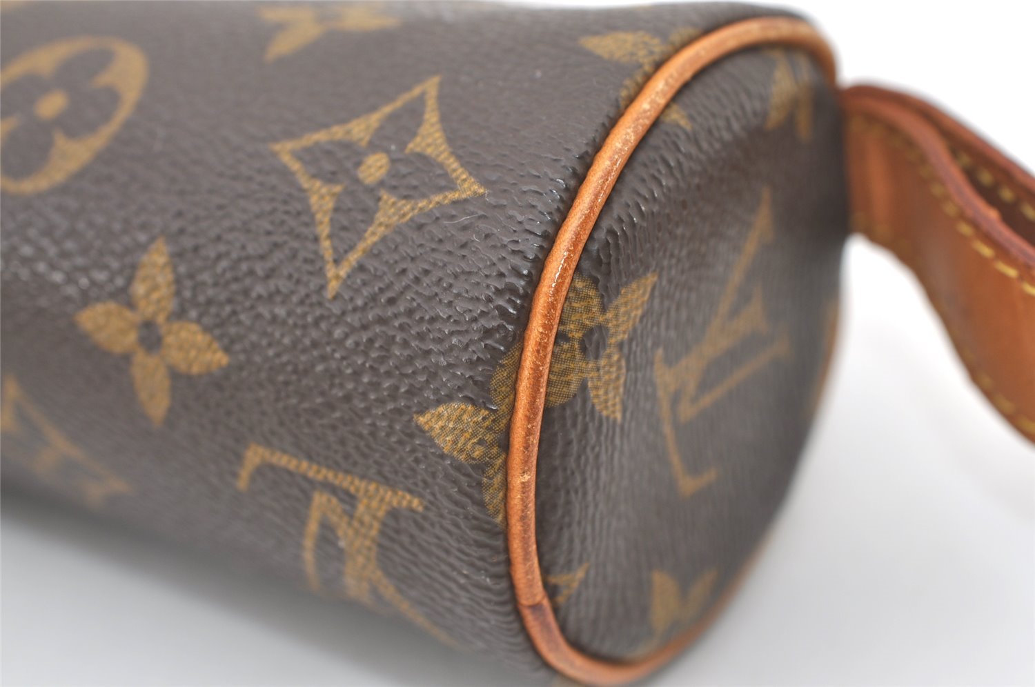 Authentic Louis Vuitton Monogram Trousse Ronde Pen Case Pouch M47630 Junk 7952J