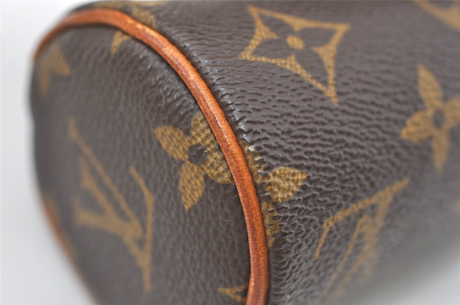 Authentic Louis Vuitton Monogram Trousse Ronde Pen Case Pouch M47630 Junk 7952J