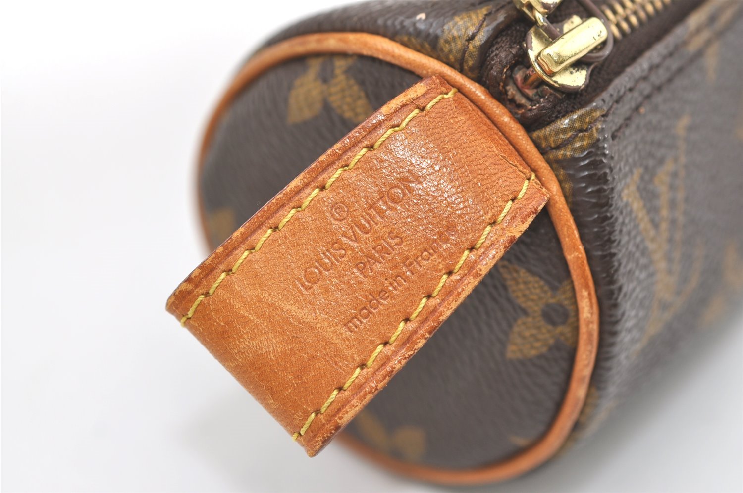Authentic Louis Vuitton Monogram Trousse Ronde Pen Case Pouch M47630 Junk 7952J