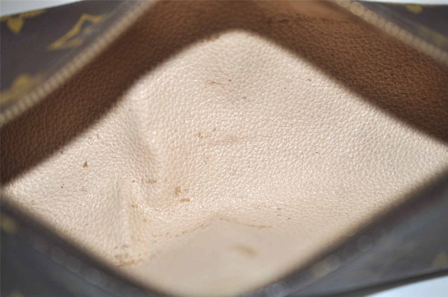 Authentic Louis Vuitton Monogram Trousse Ronde Pen Case Pouch M47630 Junk 7952J