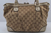 Authentic GUCCI Sukey 2Way Shoulder Tote Bag GG Canvas Leather Brown 7953J