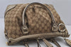 Authentic GUCCI Sukey 2Way Shoulder Tote Bag GG Canvas Leather Brown 7953J